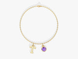 Initial Charm Birthstone Bracelet