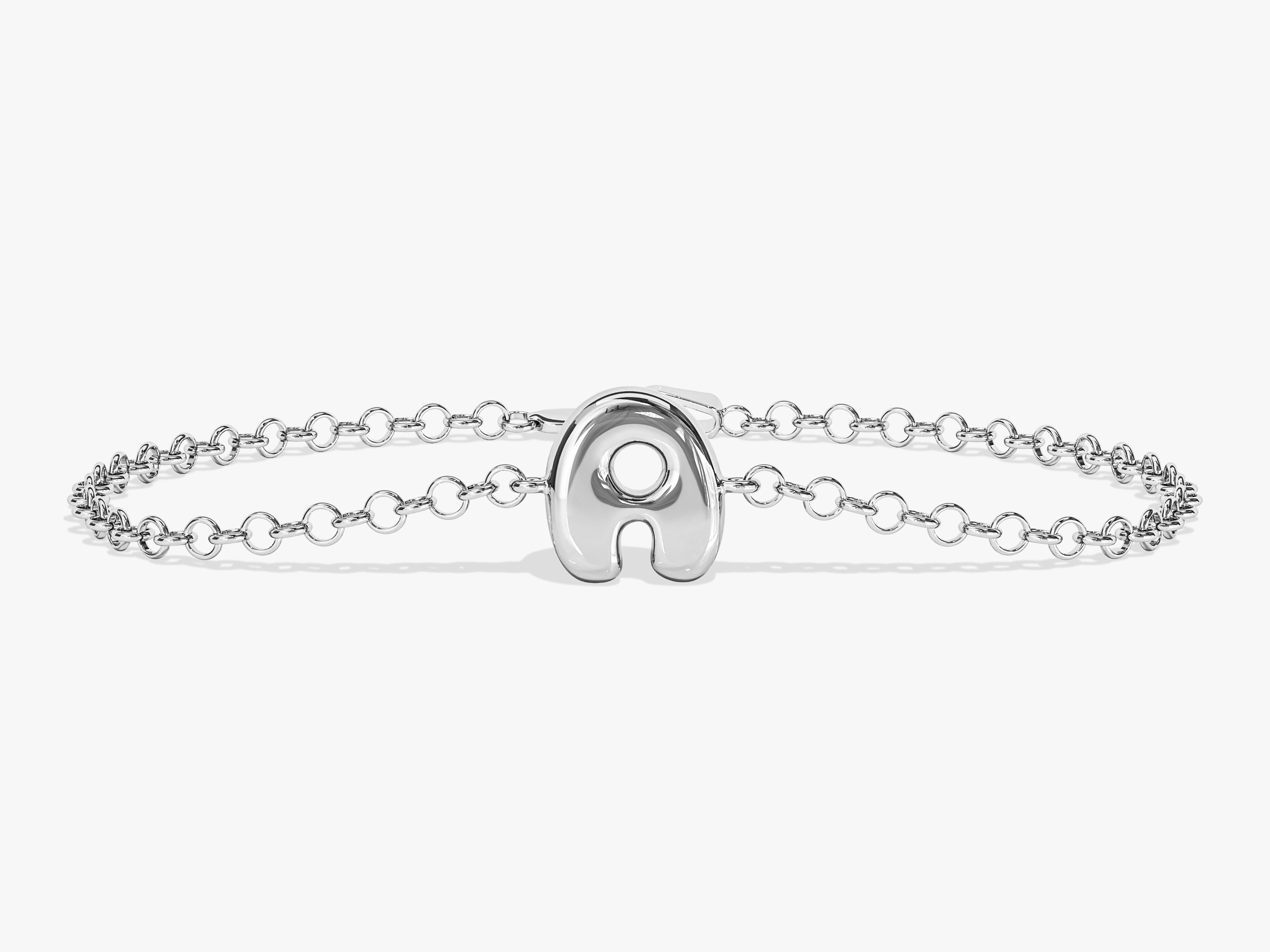 Silver initial 'A' charm bracelet for jewelry lovers