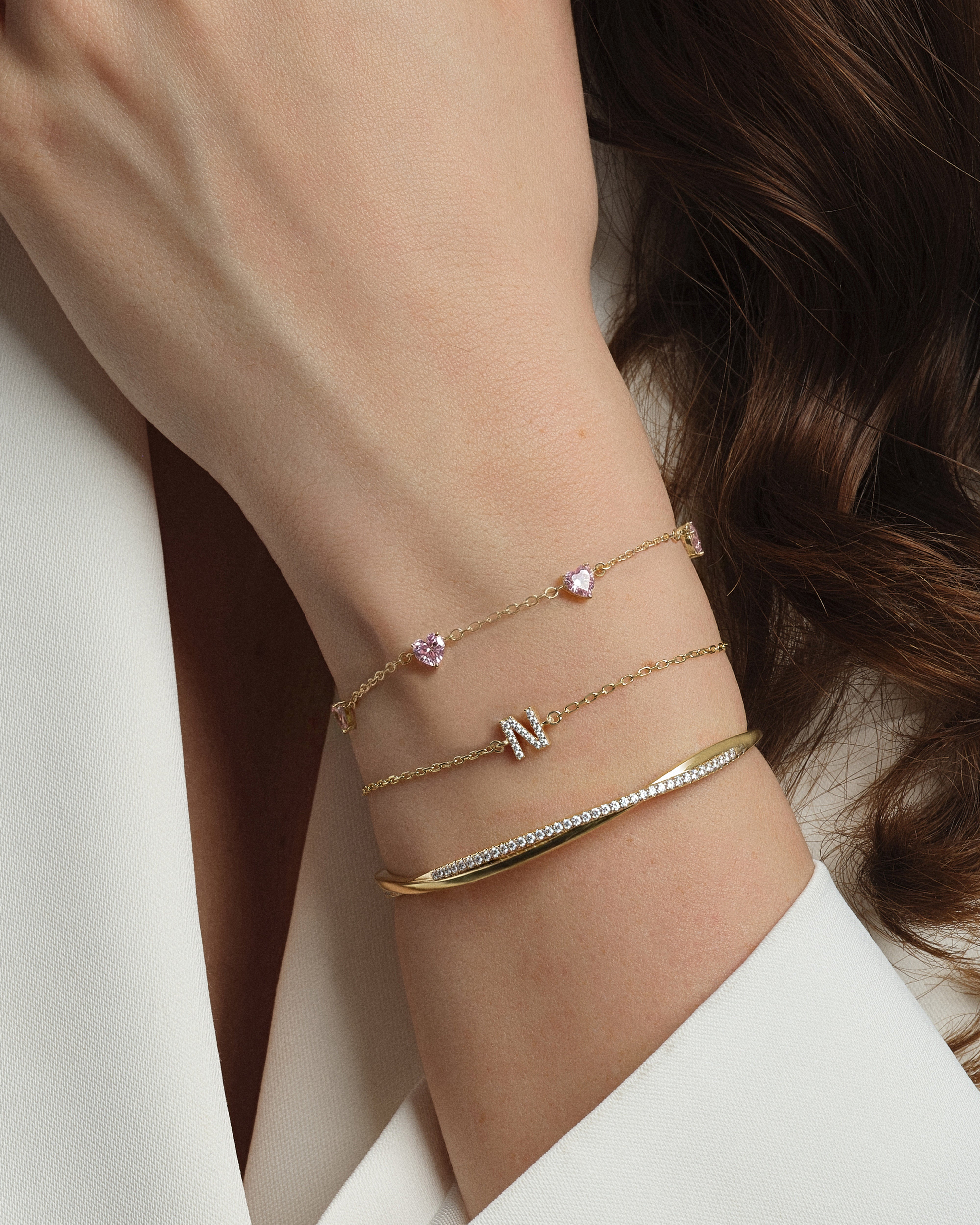 Twisted Diamond Open Cuff Bracelet in 14k Gold