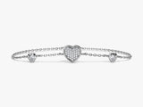 Pave Heart Triple Bracelet