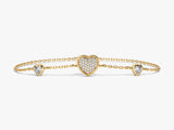 Pave Heart Triple Bracelet