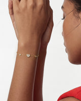 Pave Heart Triple Bracelet