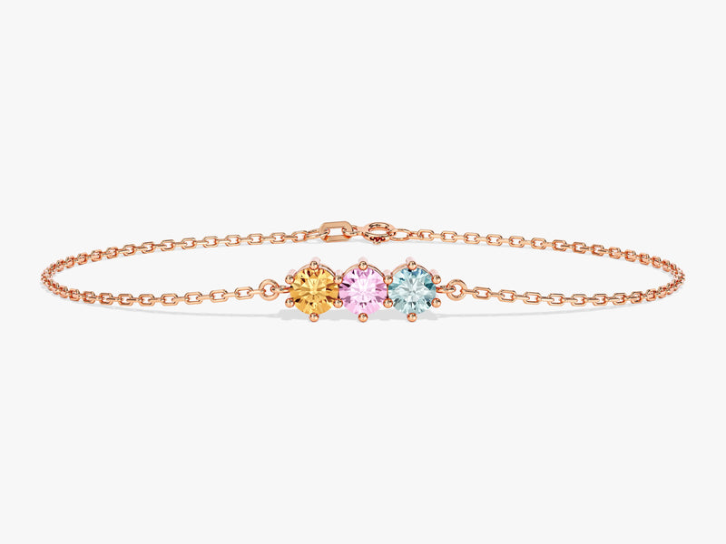 Round-Cut Multi-Stone Birthstone Family Bracelet