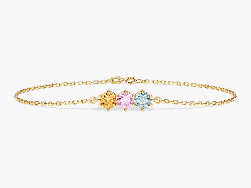 Round-Cut Multi-Stone Birthstone Family Bracelet