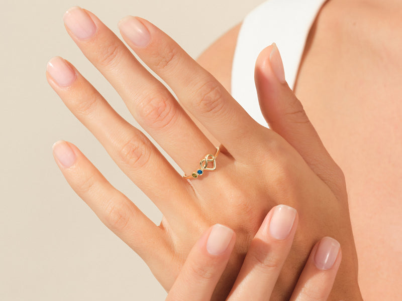 Infinity Heart Birthstone Ring