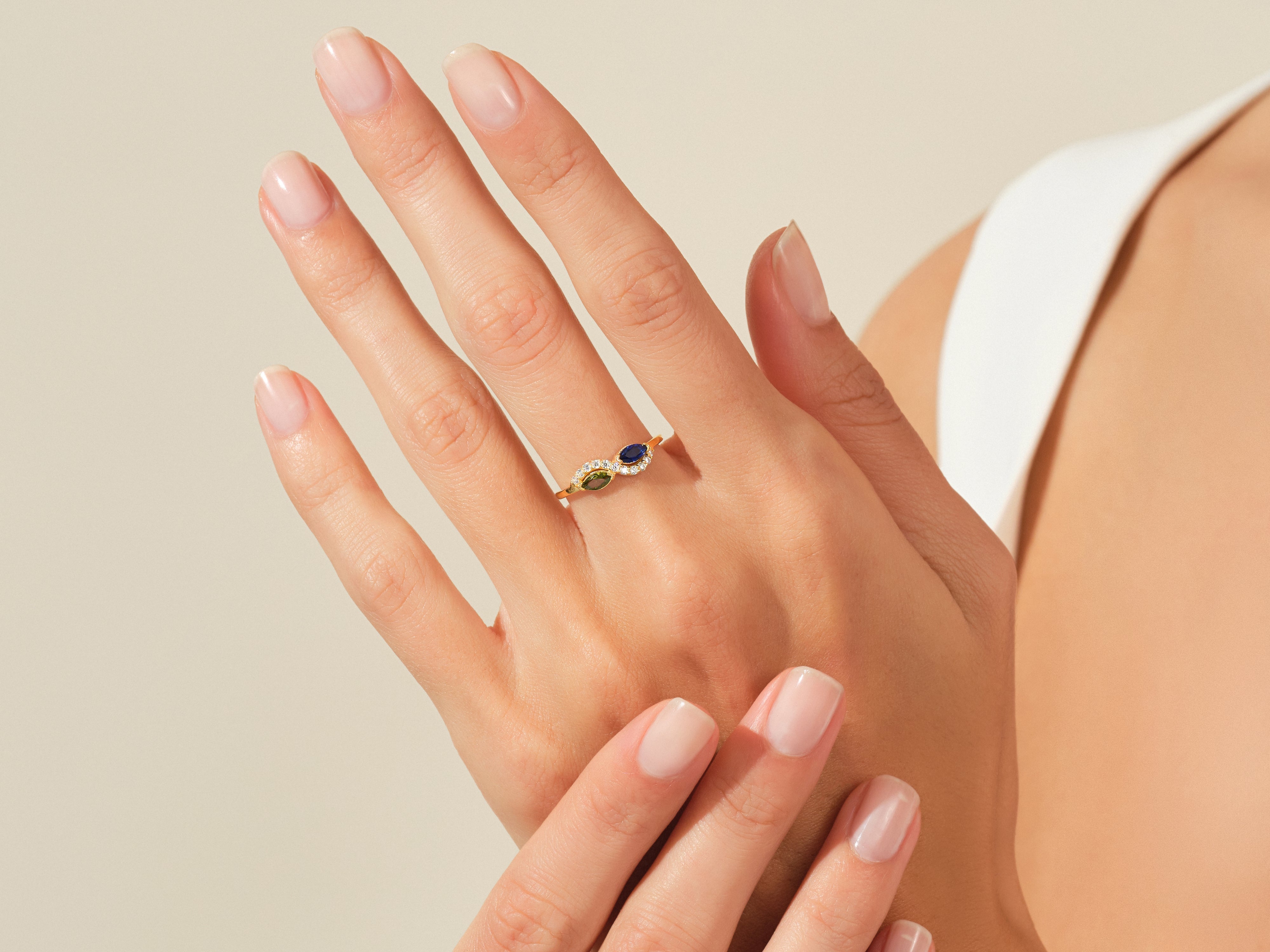 Duo Marquise Birthstone Ring