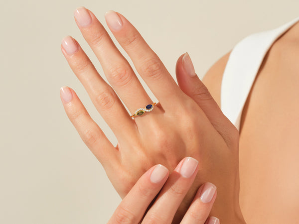 Duo Marquise Birthstone Ring