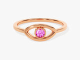 Bezel Evil Eye Birthstone Ring