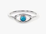 Bezel Evil Eye Birthstone Ring