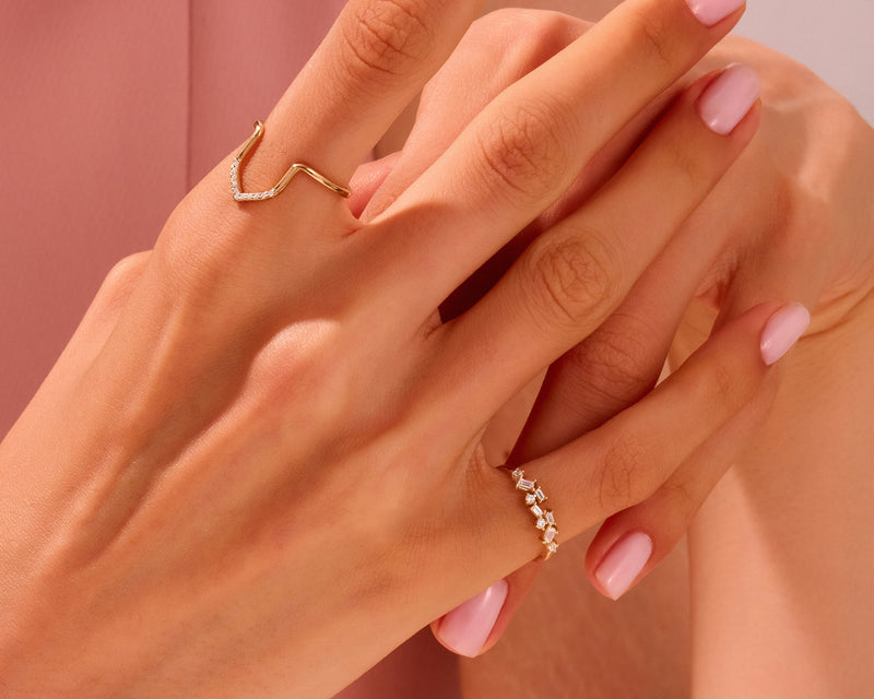 Floating Baguette Cluster Ring