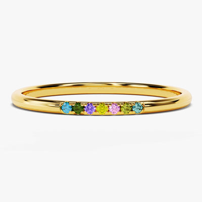 Minimalist Pave Set Birthstone Ring