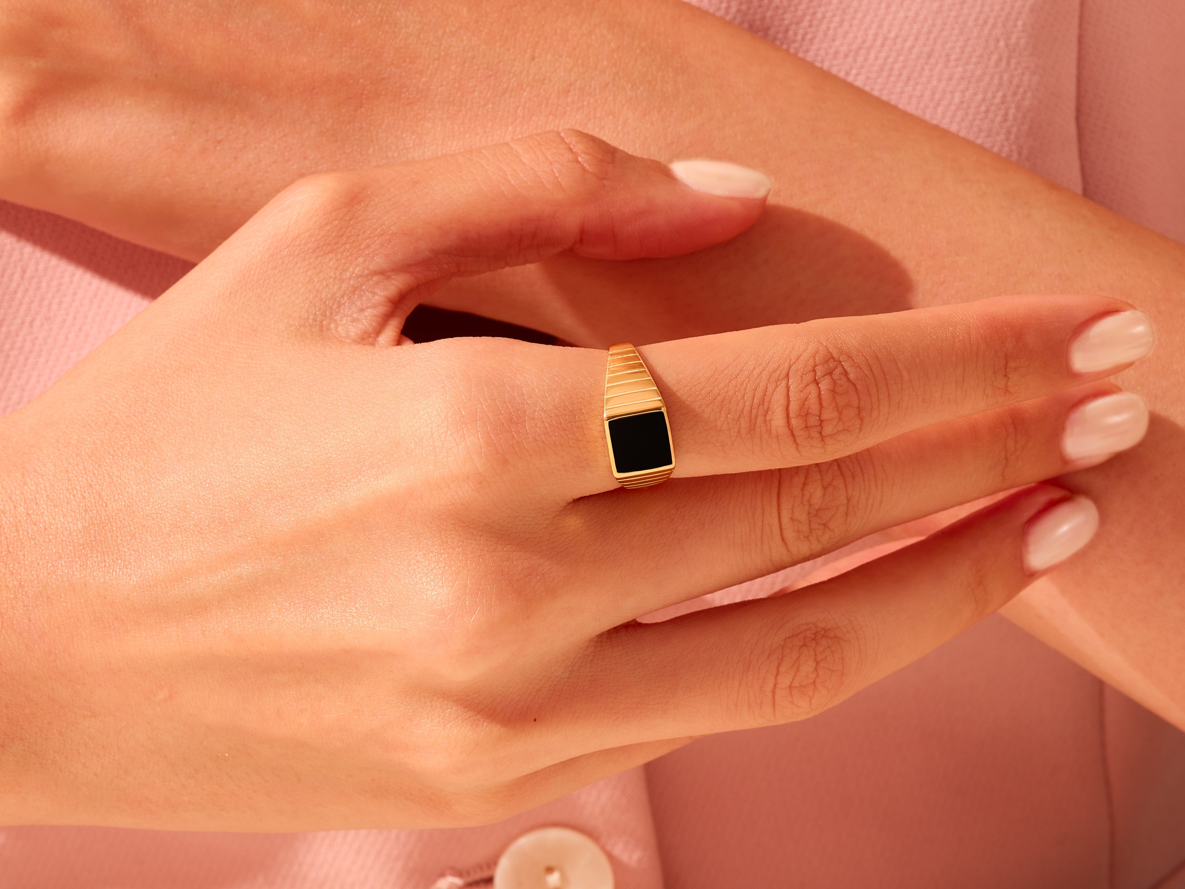 Square Black Signet Ring