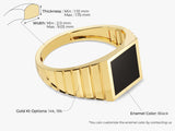 Square Black Signet Ring