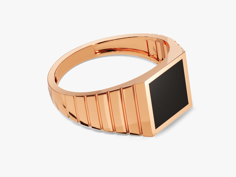 Square Black Signet Ring