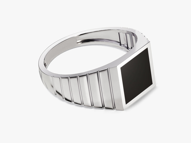 Square Black Signet Ring