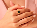 Square Black Signet Ring