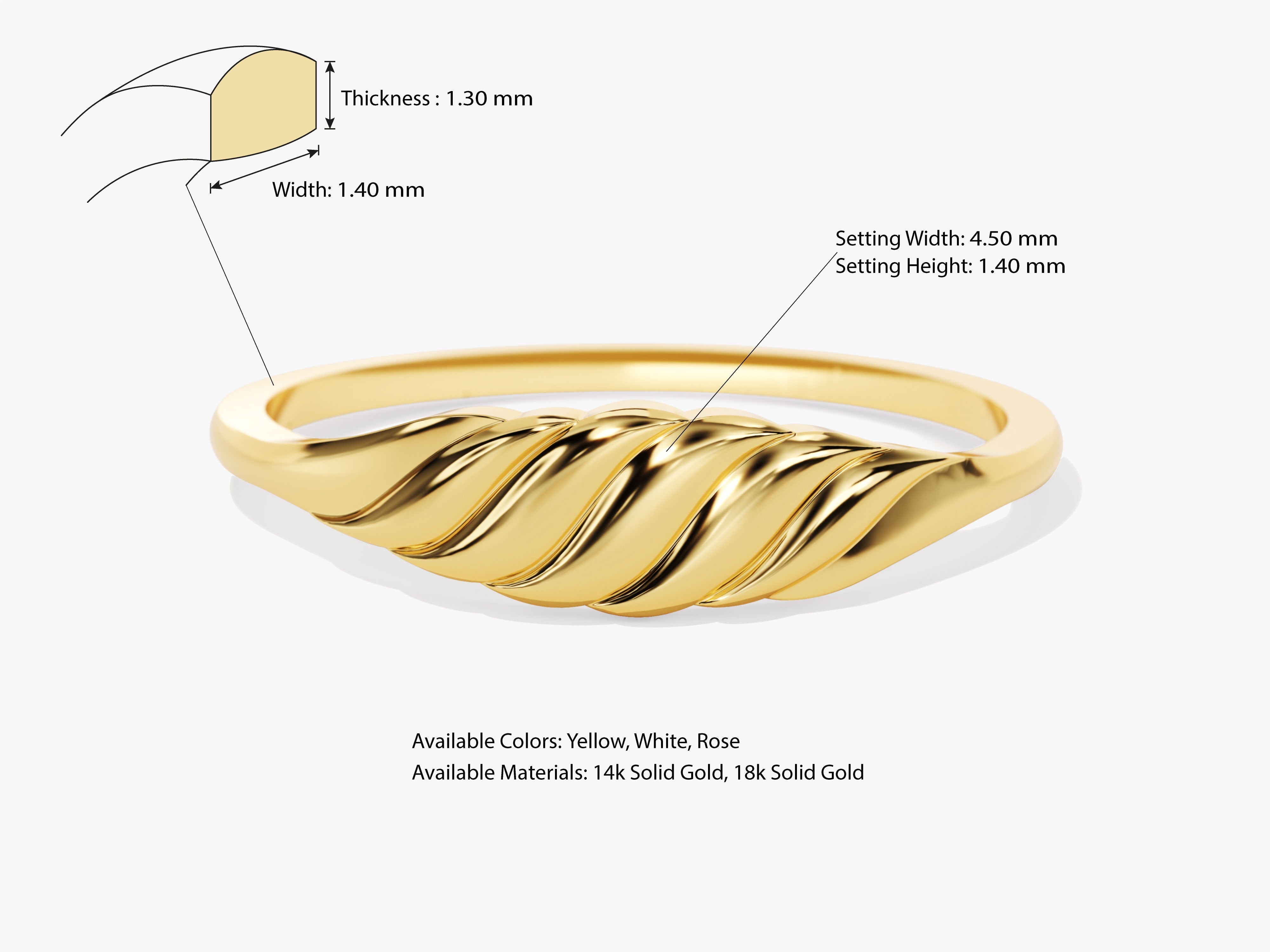 Wave Signet Ring