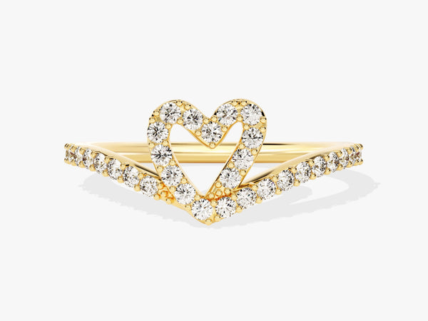 Curved Heart Ring