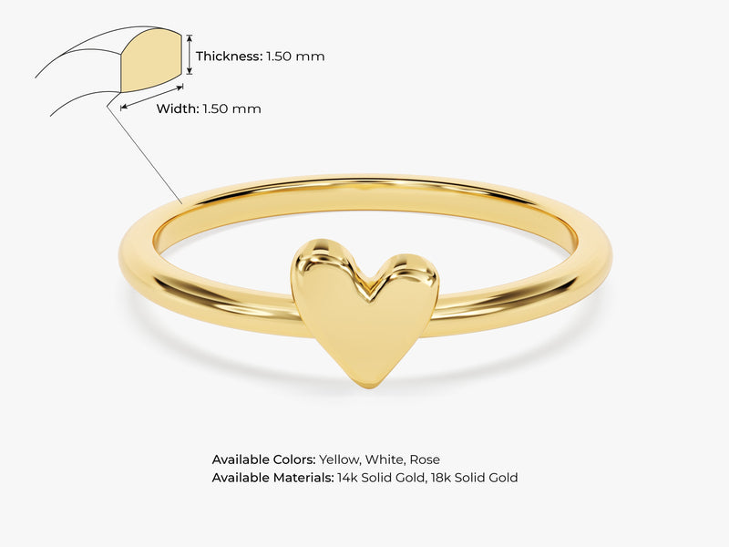Mini Plain Heart Ring