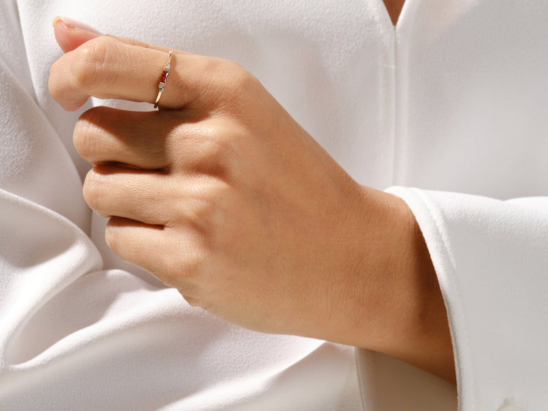 Baguette Cut Birthstone Ring