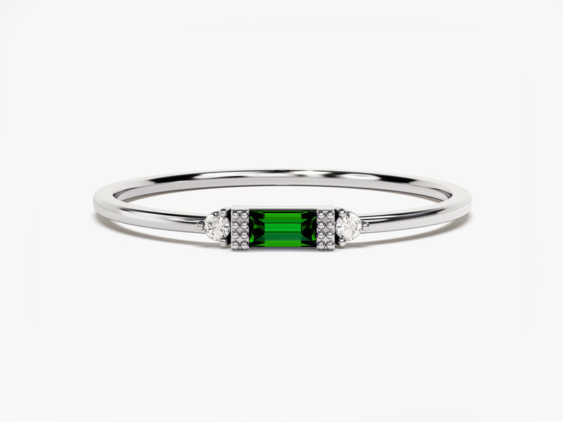 Baguette Cut Birthstone Ring