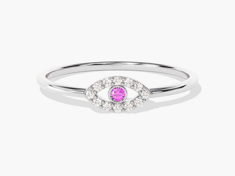 Evil Eye Birthstone Ring