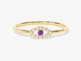 Evil Eye Birthstone Ring
