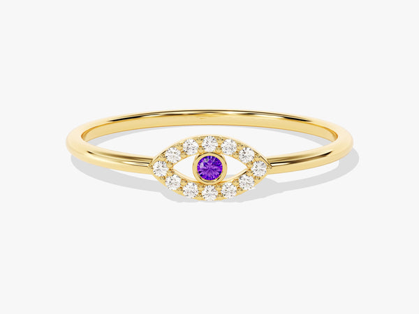 Evil Eye Birthstone Ring
