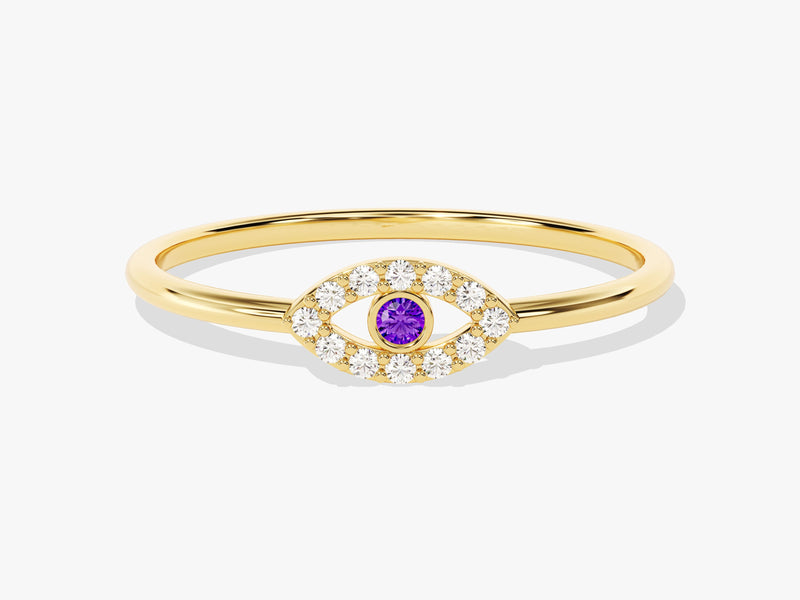 Evil Eye Birthstone Ring