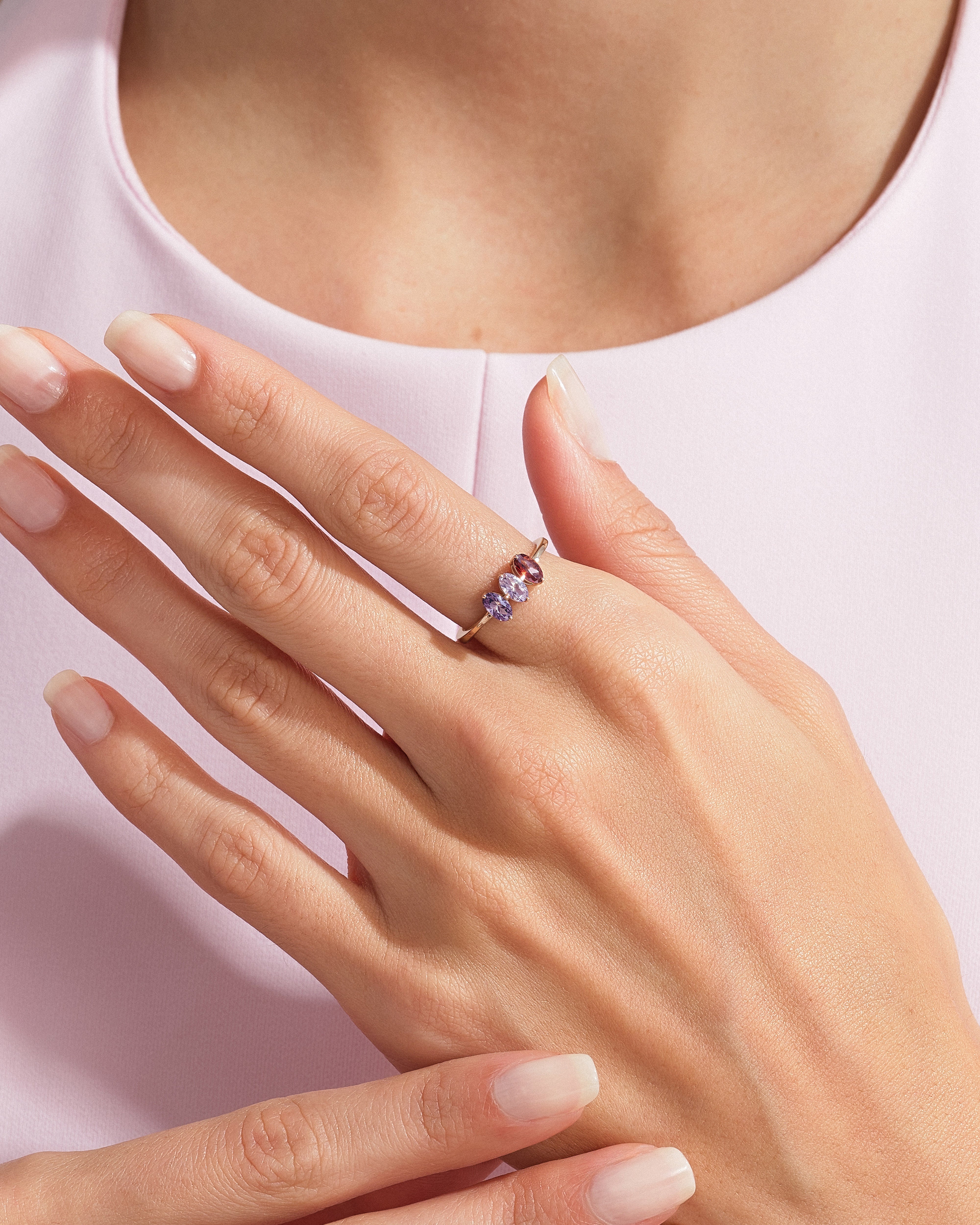 Oval Cut Multi-Stone Birthstone Ring