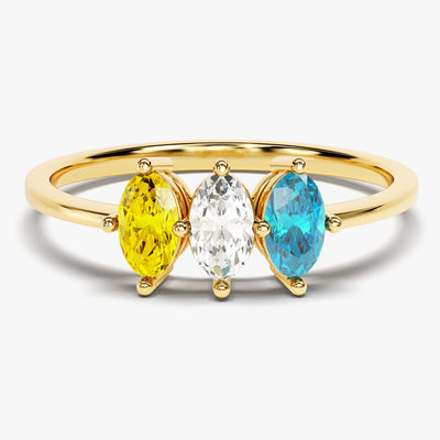 Oval Cut Multi-Stone Birthstone Ring