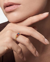 Round Cut Birthstone Family Ring