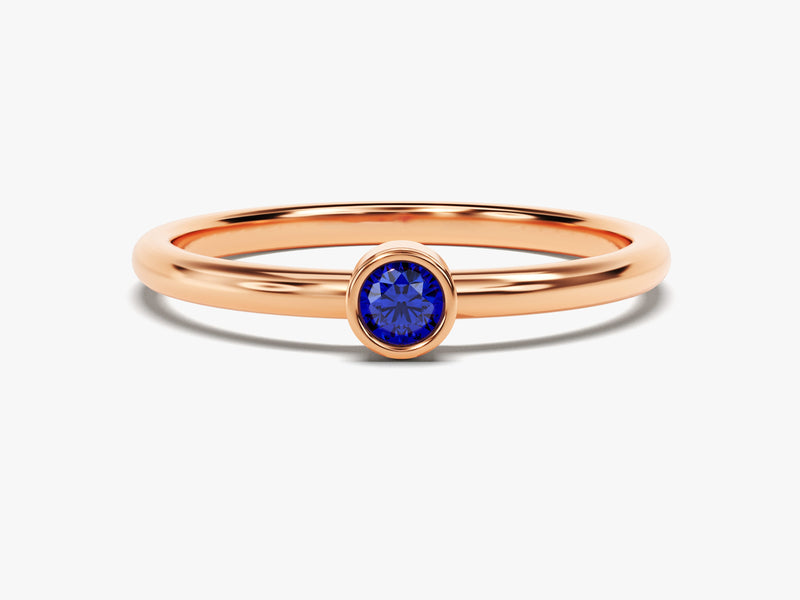 Bezel Set Round Birthstone Ring