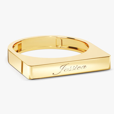 Elongated Rectangular Signet Ring