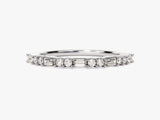Diamond eternity ring with baguette and round cut stones