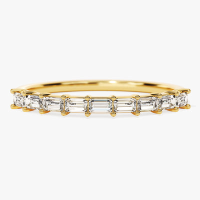 Horizontal Baguette Wedding Band