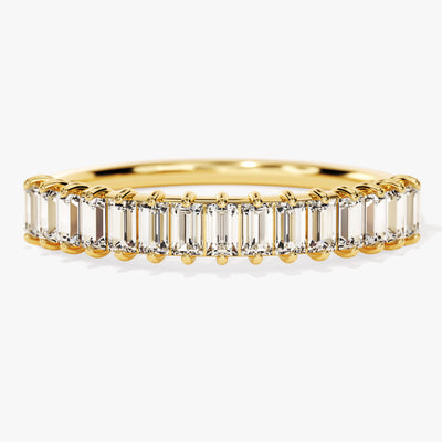 Baguette Cut Half Eternity Wedding Band