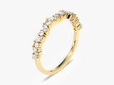 Gold diamond eternity ring with marquise and round stones