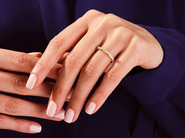 Marquise and Round Bold Moissanite Wedding Band