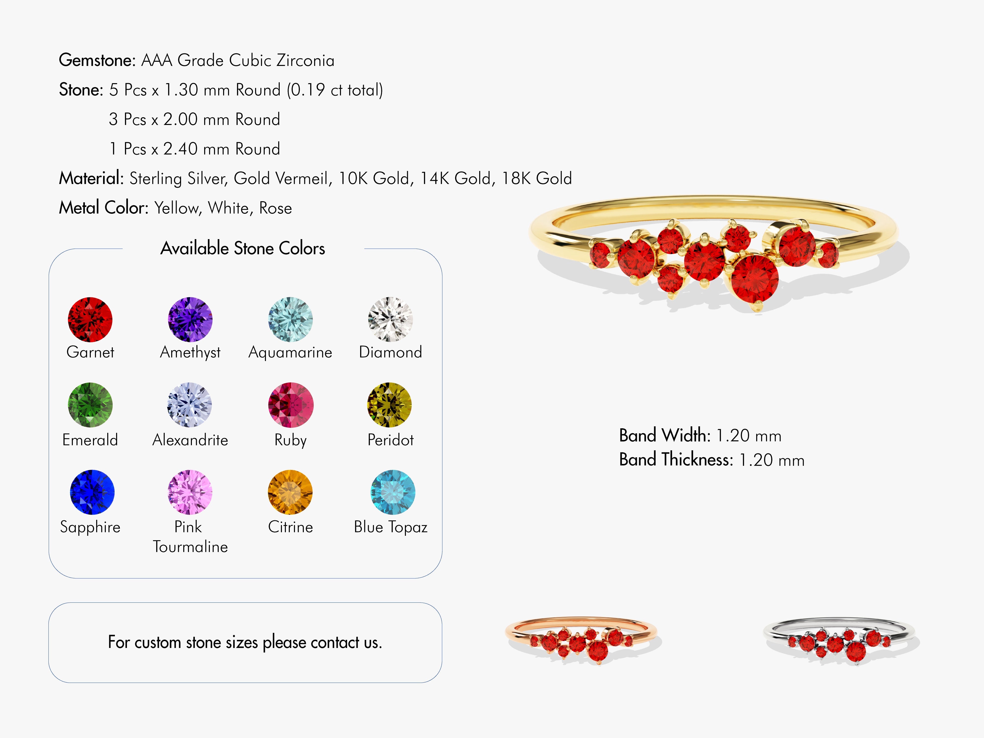 Floating Cluster Birthstone Ring