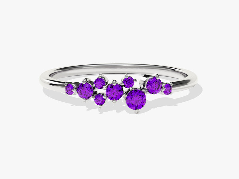 Floating Cluster Birthstone Ring