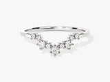 Curved Cluster Diamond Wedding Band