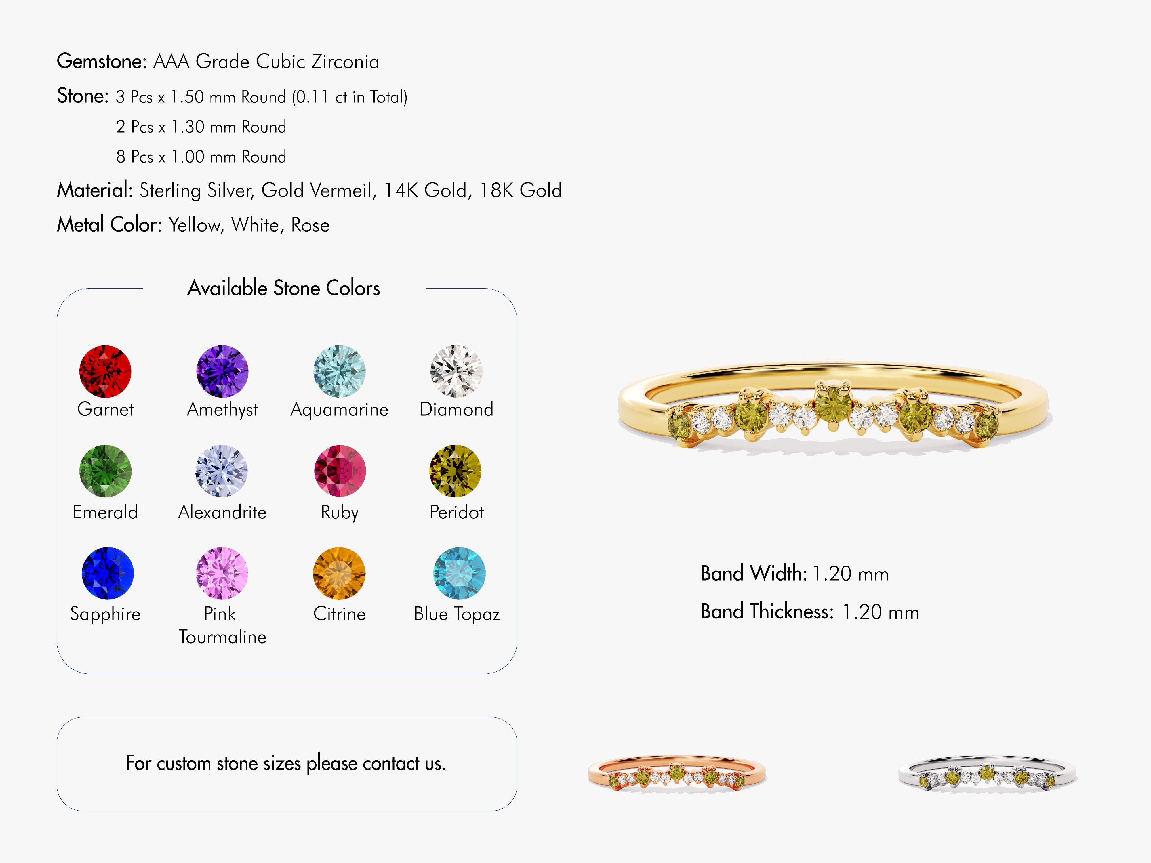 Curved Cluster Birthstone Ring