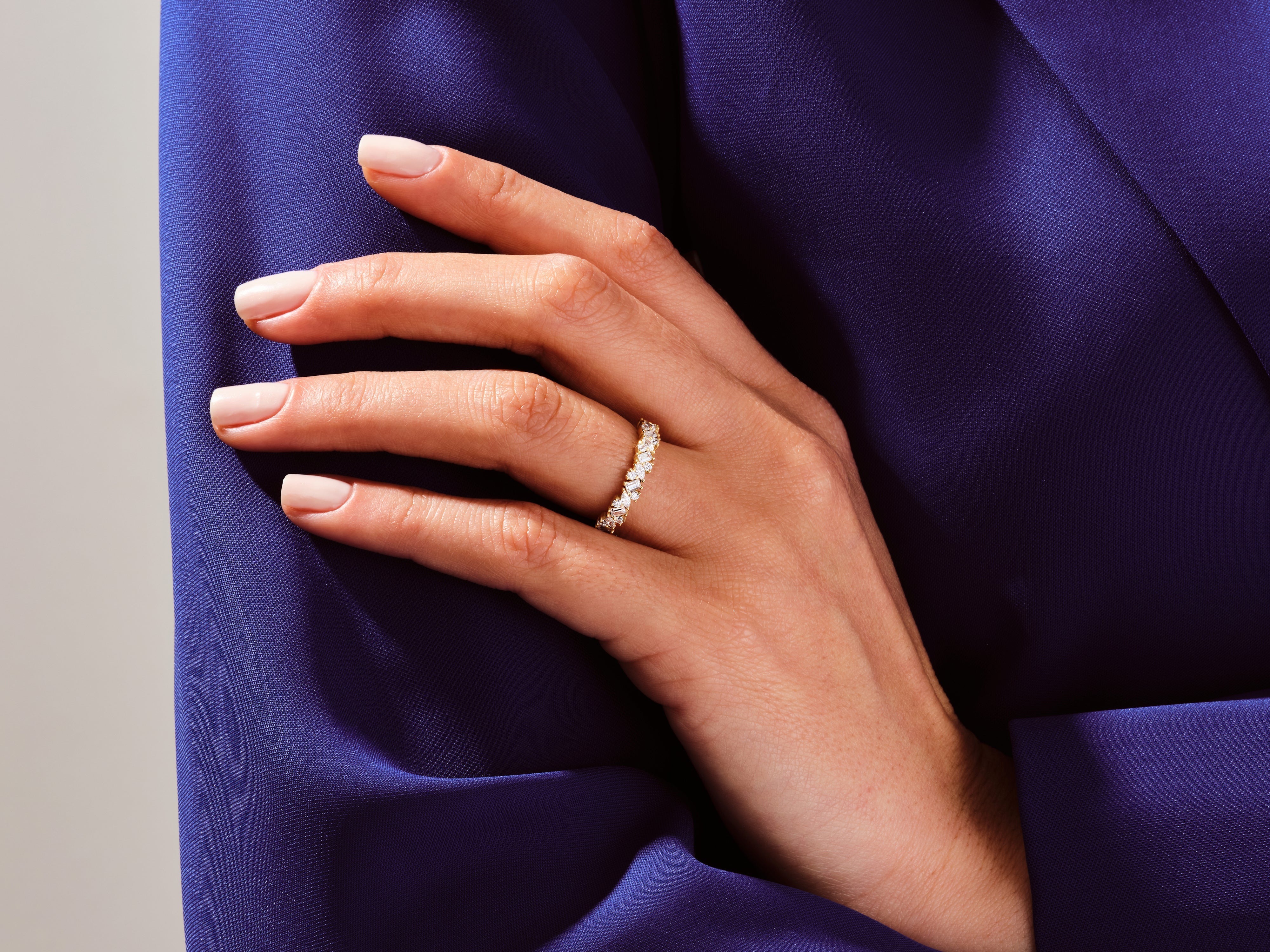 Multi-Cut Cluster Diamond Wedding Band