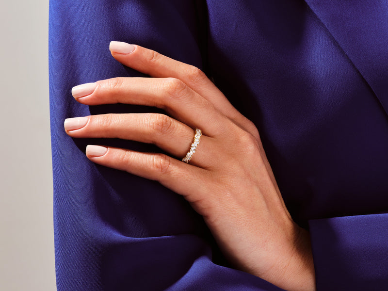 Multi-Cut Cluster Diamond Wedding Band