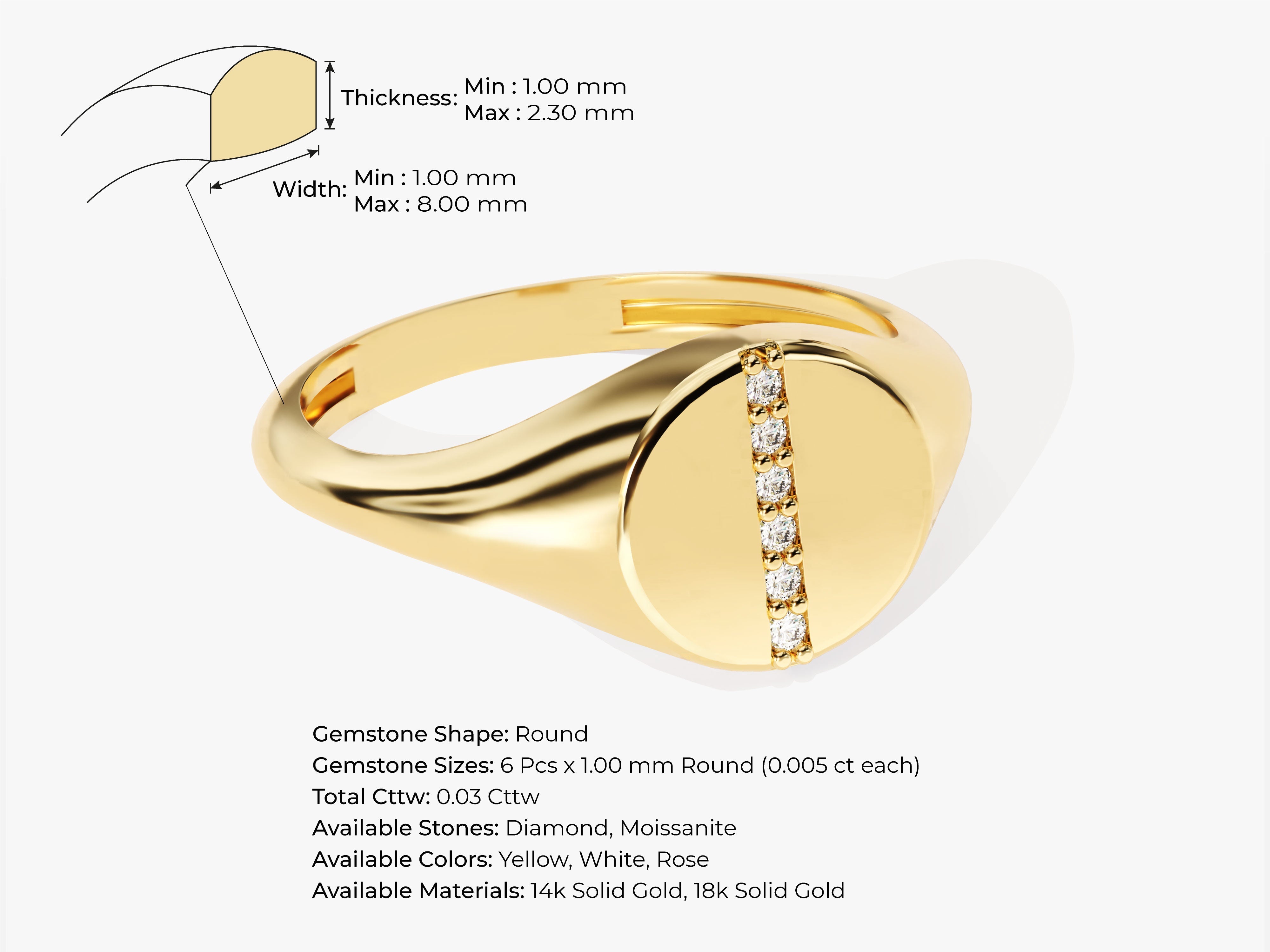 Six-Stone Signet Ring