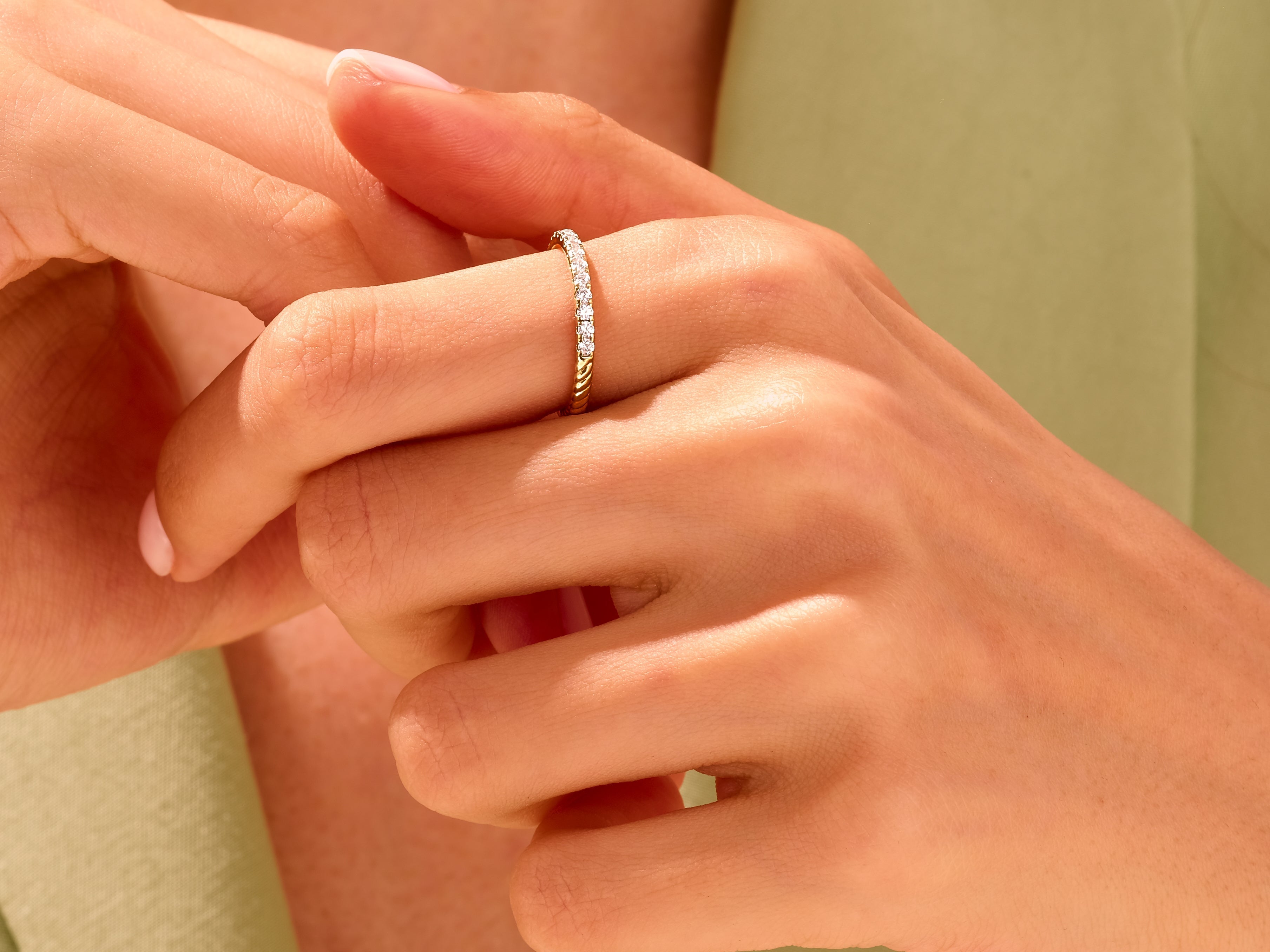 Twisted Pave Set Ring