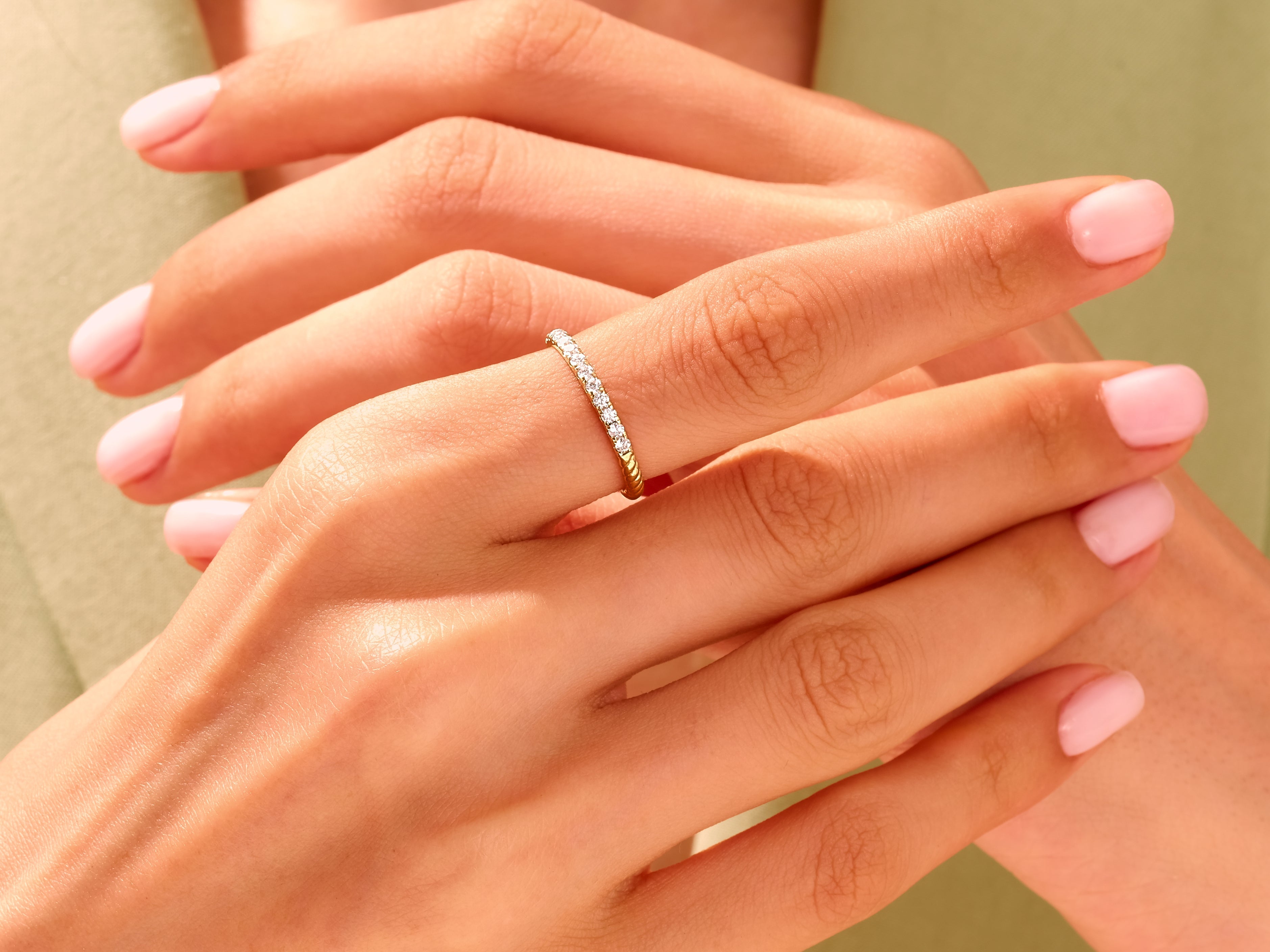 Twisted Pave Set Ring