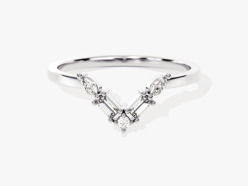 Curved Baguette and Marquise Ring