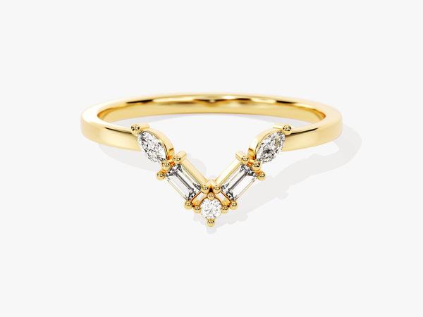 Curved Baguette and Marquise Ring